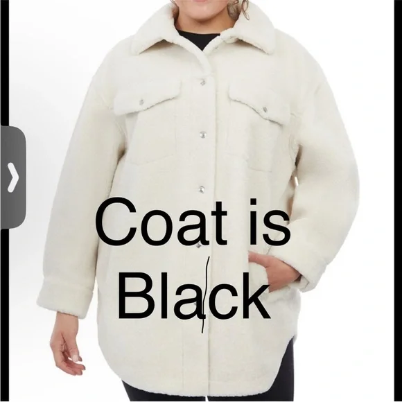 Michael Kors Women's Plus Size Faux-Shearling Shirt Jacket, Created for … - Picture 2 of 7